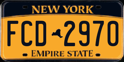 NY license plate FCD2970