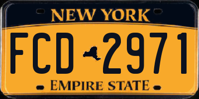 NY license plate FCD2971