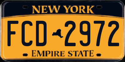 NY license plate FCD2972