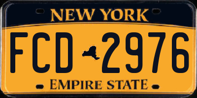 NY license plate FCD2976