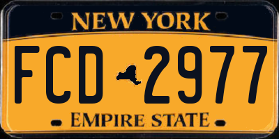 NY license plate FCD2977