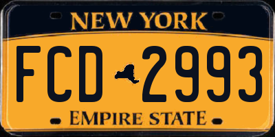 NY license plate FCD2993