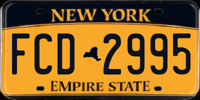 NY license plate FCD2995