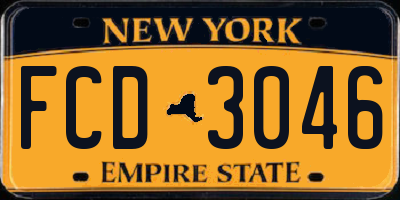 NY license plate FCD3046