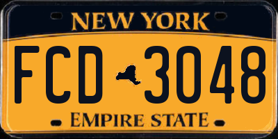 NY license plate FCD3048