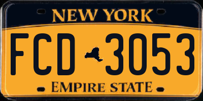 NY license plate FCD3053