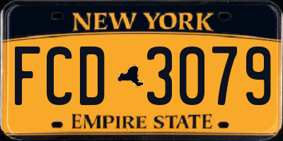 NY license plate FCD3079