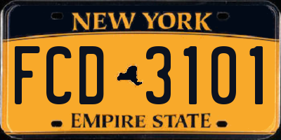 NY license plate FCD3101