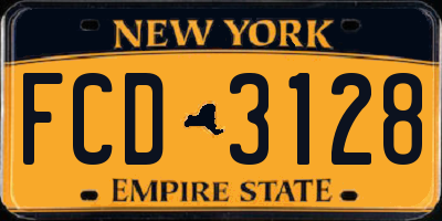 NY license plate FCD3128