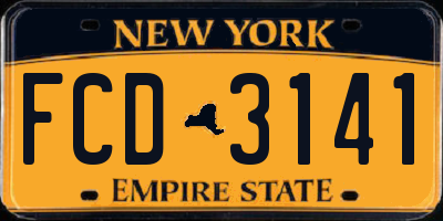 NY license plate FCD3141