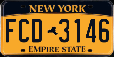 NY license plate FCD3146