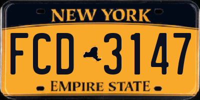 NY license plate FCD3147