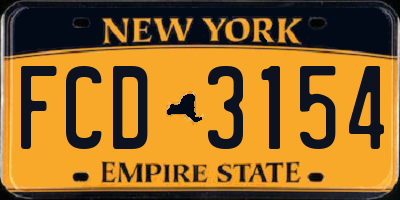 NY license plate FCD3154