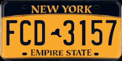 NY license plate FCD3157