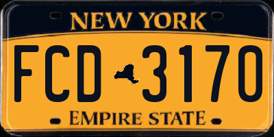 NY license plate FCD3170