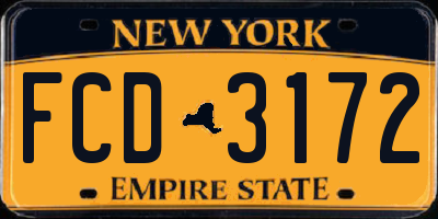 NY license plate FCD3172