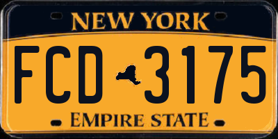 NY license plate FCD3175