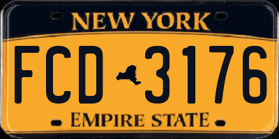 NY license plate FCD3176