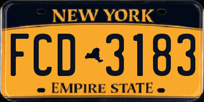 NY license plate FCD3183