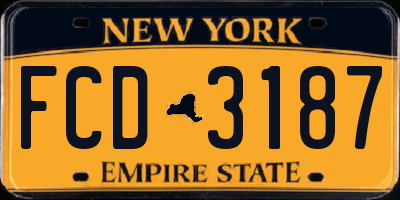 NY license plate FCD3187