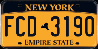 NY license plate FCD3190