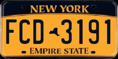 NY license plate FCD3191