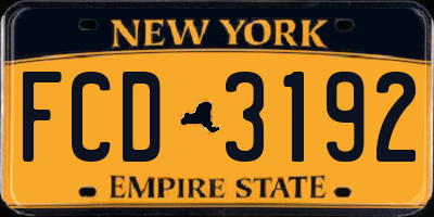 NY license plate FCD3192