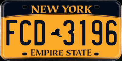 NY license plate FCD3196