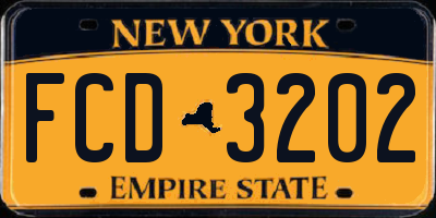 NY license plate FCD3202