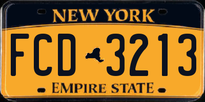 NY license plate FCD3213