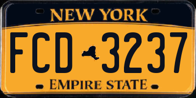 NY license plate FCD3237