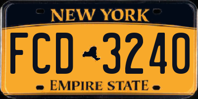 NY license plate FCD3240