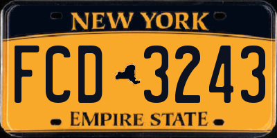 NY license plate FCD3243