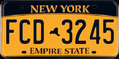 NY license plate FCD3245