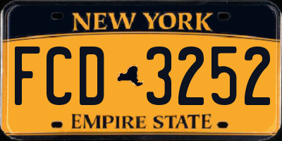 NY license plate FCD3252