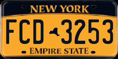 NY license plate FCD3253
