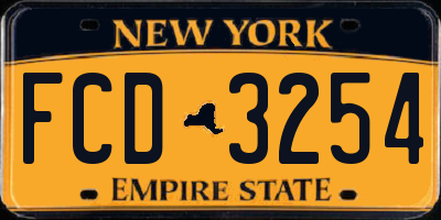 NY license plate FCD3254