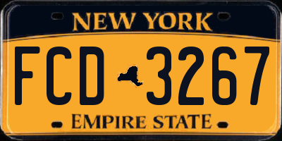 NY license plate FCD3267