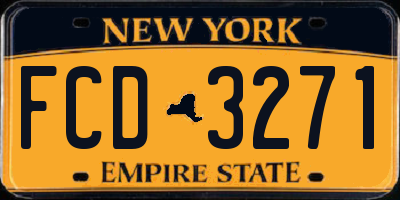 NY license plate FCD3271
