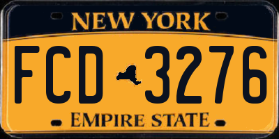 NY license plate FCD3276