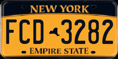 NY license plate FCD3282