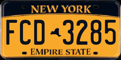 NY license plate FCD3285