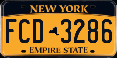 NY license plate FCD3286