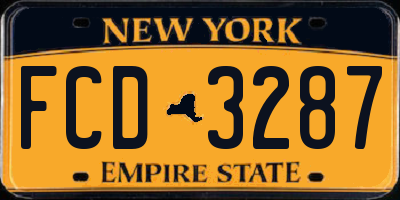 NY license plate FCD3287