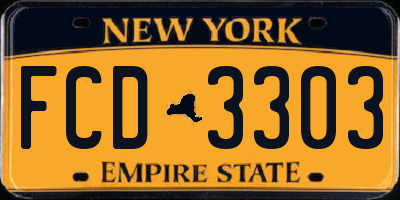NY license plate FCD3303