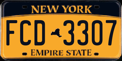 NY license plate FCD3307