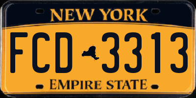 NY license plate FCD3313