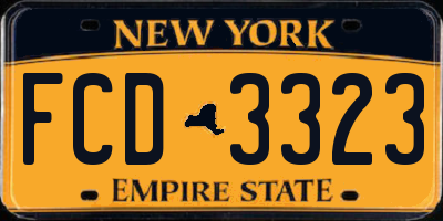 NY license plate FCD3323