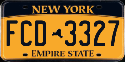 NY license plate FCD3327