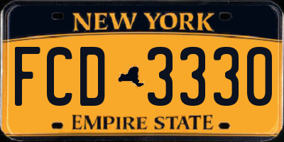 NY license plate FCD3330